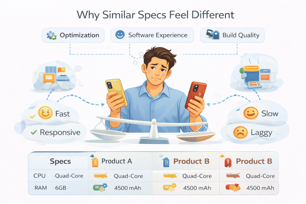비슷한 스펙인데 체감 차이가 나는 이유를 분석하며 두 제품을 비교하는 소비자 상황